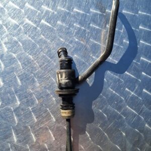 Front view of a clutch master cylinder for Nissan Xtrail, clean and ready for installation.Front view of a clu