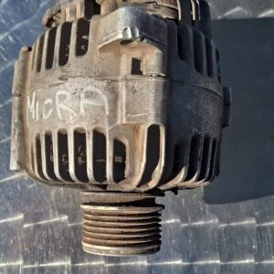 Front angle of a clean alternator for Nissan Micra 1500DCI shown as main featured image.Front angle of a clean