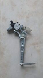 Left front window regulator mechanism for 2013 Isuzu KB, viewed from side angle.Left front window regulator me