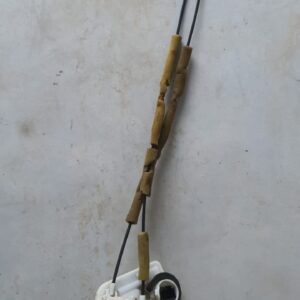 Used 2-door lock mechanism for Mazda, close-up front angle showing mounting points and latch details.Used 2-do