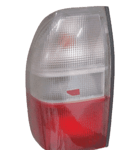 Left side taillight of Mitsubishi Colt shown from rear angle, clear lens with red and amber sections, new cond