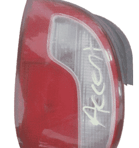 Right rear taillight of a 1995 Hyundai Accent shown from a diagonal rear angle, clean and intact.Right rear ta