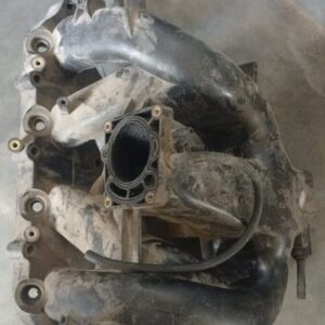 Top-angle view of a clean 2L intake manifold for a Ford Mondeo, shown against a plain white background.Top-ang