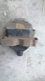 Front-angle view of a new BMW ignition coil showing electrical connectors and coil body details.Front-angle vi