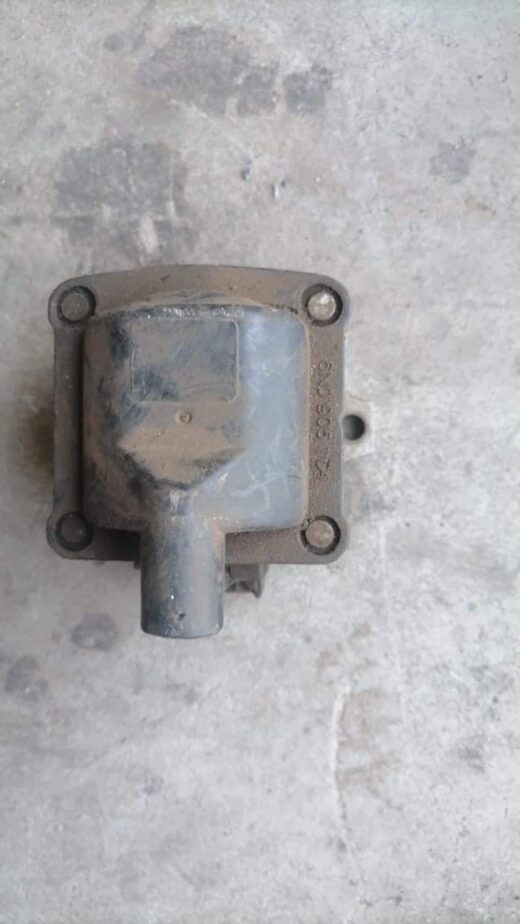 Front view of a VW Polo suspension coil spring, clean and ready for installation.Front view of a VW Polo suspe