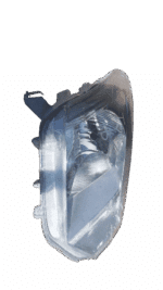 Front right headlight assembly for Isuzu KB, clear lens, viewed from front angle.Front right headlight assembl