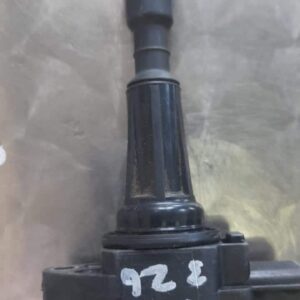 Front view of a used coil for Mazda 3 1.6 Z6, showing the main cylindrical body and spring assembly.Front view
