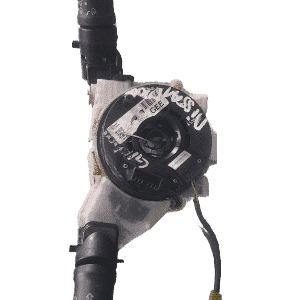 Front view of a Nissan Micra combination switch stalk isolated on a white background.Front view of a Nissan Mi