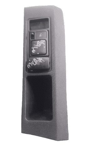 Nissan Micra Mirror Switch Front view of a new Nissan Micra side mirror switch with four buttons and a joystick control.Front view of a n