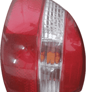 Left side taillight for Toyota Corolla, clear lens with red brake section, shown from rear angle.Left side tai