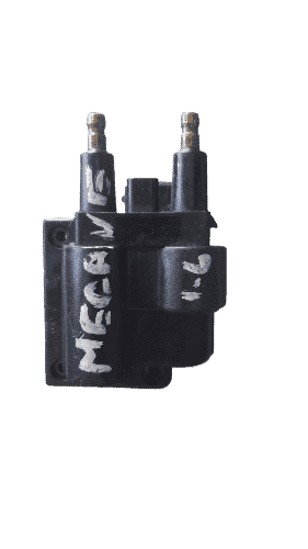 Renault Megane 1.6 Ignition Coil Front view of a Renault Megane 1.6 ignition coil with electrical connector and mounting points visible.Front v