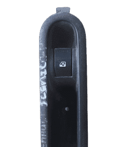 Front view of a Renault Scenic car window switch panel in clean, new condition on a white background.Front vie