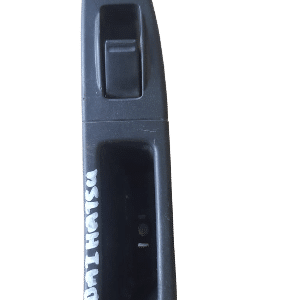Front-facing view of a car window switch panel for Daihatsu vehicles on a white background.Front-facing view o