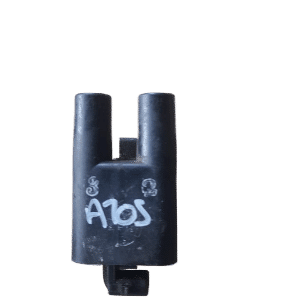 Front angle view of a new ignition coil for Hyundai Atos, showing connector and coil housing details.Front ang