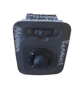 Front view of a Renault Scenic mirror control switch panel, clear and detailed for buyer reference.Front view