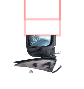 Right side exterior mirror for BMW E36 shown from front angle, clean and intact without damage.Right side exte