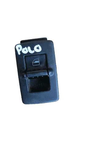 Vw Polo Window Switch Front angle view of a new car window switch panel for VW Polo showing four buttons and black housing.Front ang