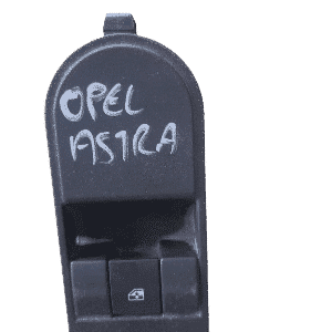 Front view of an Opel Astra window switch panel, clean and ready for installation.Front view of an Opel Astra