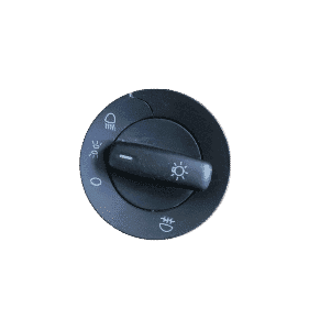 Close-up of a used VW Polo headlight switch showing front controls and knob details.Close-up of a used VW Polo