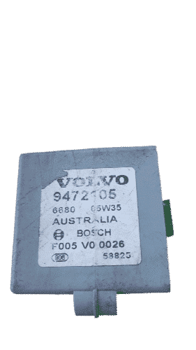 Volvo S60 V70 S80 9472105 F005V00026 Central Locking &Amp; Alarm System Module Central locking and alarm system module for Volvo S60 V70 S80, front angle view on white background.Central lo