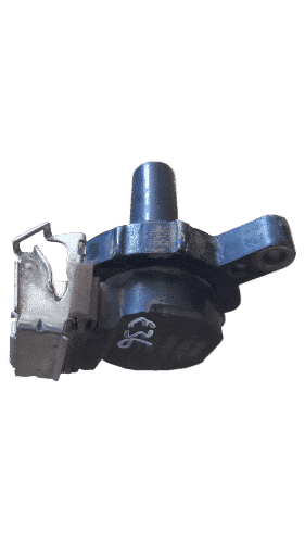 Bmw E36 Ignition Coil Front view of a BMW E36 ignition coil showing the top and side connectors on a white background.Front view of