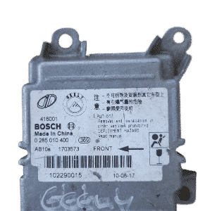 Front angled view of a new air bag control module for a GEELY CK with visible connector pins and mounting poin