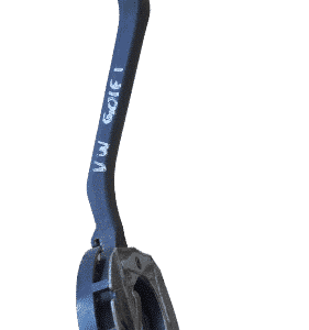Front angled view of a black VW Golf 1 combination switch stalk with integrated controls, clean and detailed.F