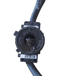 Front view of a black combination switch stalk for a VW Beetle, isolated on white background.Front view of a b