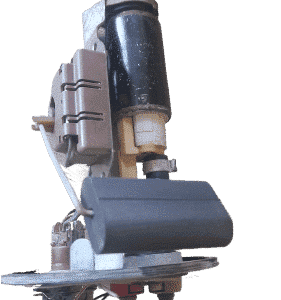 Close-up front angle of a new fuel pump for Ford Ka 1.3 Rocam against a white background.Close-up front angle
