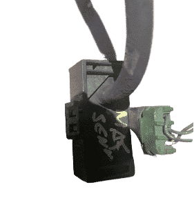 Front view of a Maf sensor for a 1.6 engine, shown isolated on a white background.Front view of a Maf sensor f