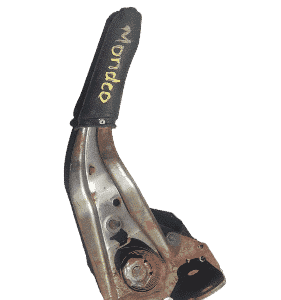 Hand brake lever for 1997 Ford Mondeo shown from side angle on white background.Hand brake lever for 1997 Ford