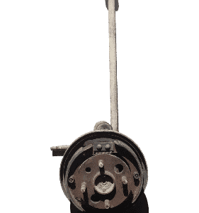 Rear wheel drum for Toyota Corolla, rear angle view on white background.Rear wheel drum for Toyota Corolla, re