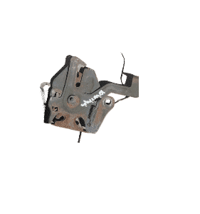 Front view of a Kia Shuma bonnet lock showing latch mechanism and mounting points, clean and intact.Front view