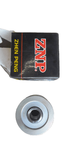 Toyota Alternator Pulley Znp28702 New Front-facing view of a new Toyota alternator pulley with visible grooves and mounting hole.Front-facing view o