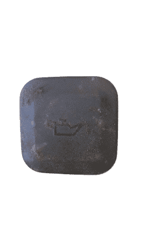 Oil Cap Close-up front angle of a black engine oil cap with integrated seal for secure fitment.Close-up front angle of