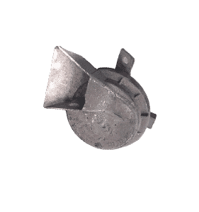 Front view of a clean Mercedes W210 E320 hooter car part isolated on white backgroundFront view of a clean Mer