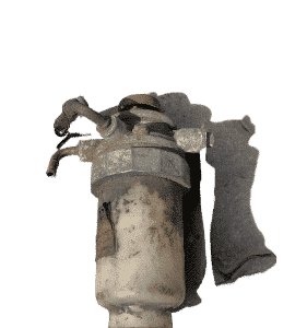 Front view of a black primer pump with a white nozzle, shown as the main product imageFront view of a black pr