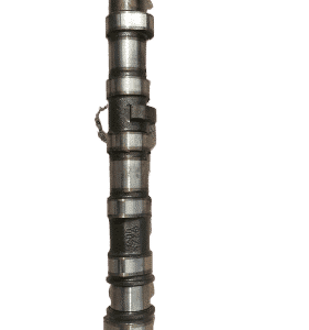 Front view of a Mercedes C180 engine camshaft, clean and detailed, displayed against a plain background.Front