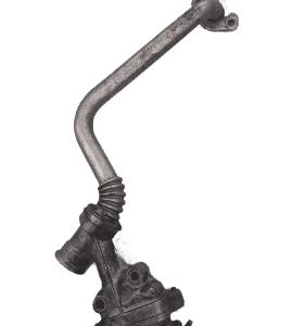 Front view of a clean Mercedes C180 engine oil pump on a white background, featured image.Front view of a clea