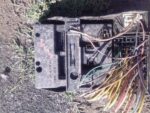 Used fuse box for Renault Scenic, front view showing terminal connectors and wiring slots.Used fuse box for Re