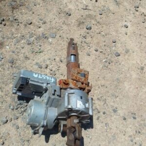 Used electric steering column for a 2010 Ford Fiesta, shown from front and side angles.Used electric steering