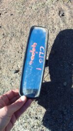 Rear view mirror for Renault Clio 1, shown from the front, used condition.Rear view mirror for Renault Clio 1,