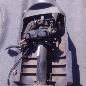 Front angle view of a used steering column for Mercedes A160 W168 displayed against a plain background.Front a