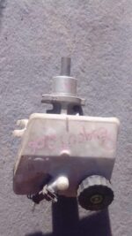 Front view of a used brake master cylinder for Peugeot 206, showing mounting points and fluid reservoir.Front