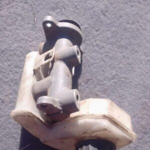 Used brake master cylinder for Opel Corsa, shown from front angle with fluid reservoirs visible.Used brake mas