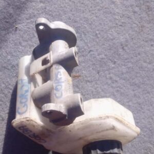 Used brake master cylinder for Opel Corsa, angled side view showing key mounting points and cylinder body.Used