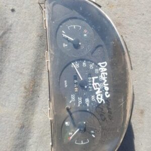 Front view of used car instrument cluster dashboard panel with speedometer and gauges.Front view of used car i