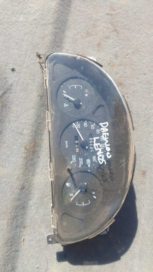 1998 Daewoo Lanos Cluster - Used Front view of used car instrument cluster dashboard panel with speedometer and gauges.Front view of used car i