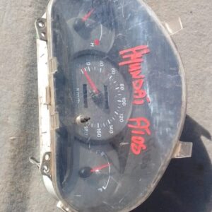 Front view of used Hyundai Atos dashboard cluster with gauges and instrument panel visible.Front view of used