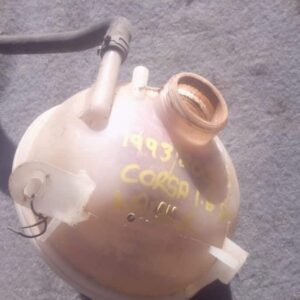 Used water bottle positioned upright on a plain background, showing connecting hose attachments from front ang